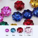 Strass Button Plum Flower Flatback Sew On Crystals 4-Piece Set