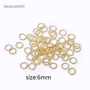 6/8/10/12MM 18K Plated Brass Twist Ring Connectors for Jewelry Making