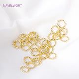 6/8/10/12MM 18K Plated Brass Twist Ring Connectors for Jewelry Making