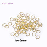 6/8/10/12MM 18K Plated Brass Twist Ring Connectors for Jewelry Making