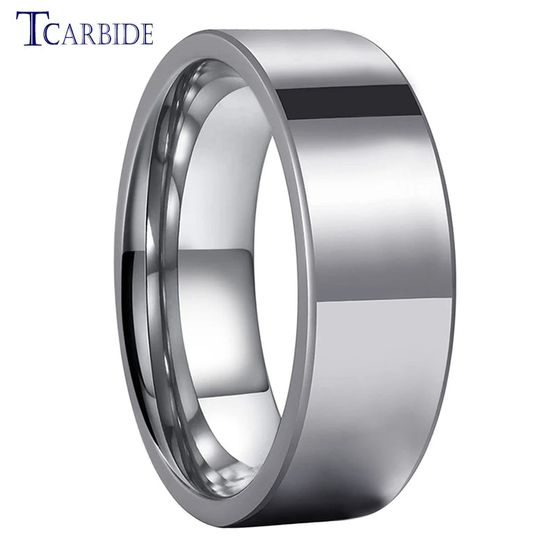 Forever Ring Tungsten Wedding Band Pipe Cut Polish Finish Comfort Fit