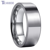 Forever Ring Tungsten Wedding Band Pipe Cut Polish Finish Comfort Fit