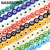 Colorful Round Flat Eye Beads Evil Glass for DIY Jewelry