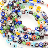 Colorful Round Flat Eye Beads Evil Glass for DIY Jewelry