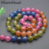 Dyed Tourmaline Jade Beads Round Loose Beads DIY Necklace Bracelet Accessories