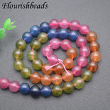 Dyed Tourmaline Jade Beads Round Loose Beads DIY Necklace Bracelet Accessories