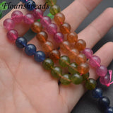 Dyed Tourmaline Jade Beads Round Loose Beads DIY Necklace Bracelet Accessories
