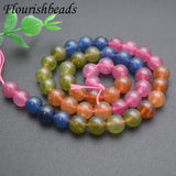 Dyed Tourmaline Jade Beads Round Loose Beads DIY Necklace Bracelet Accessories