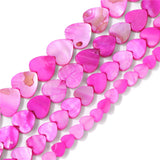 Multicolor Mother of Pearl Beads 12mm Flat Heart Shape Shell Spacer Dyed Beads