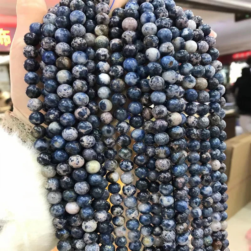 Natural Pegmatite Stone Beads 6-12mm Round Gem DIY Jewelry Making 15''