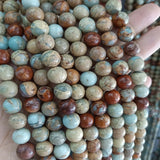 Natural Snake Skin Stone Beads Round Loose Agalmatolite Stone Beads