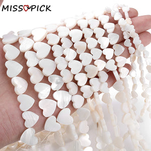 Heart Shell Beads Natural Mother Of Pearl Loose Spacer Bead Jewelry Making