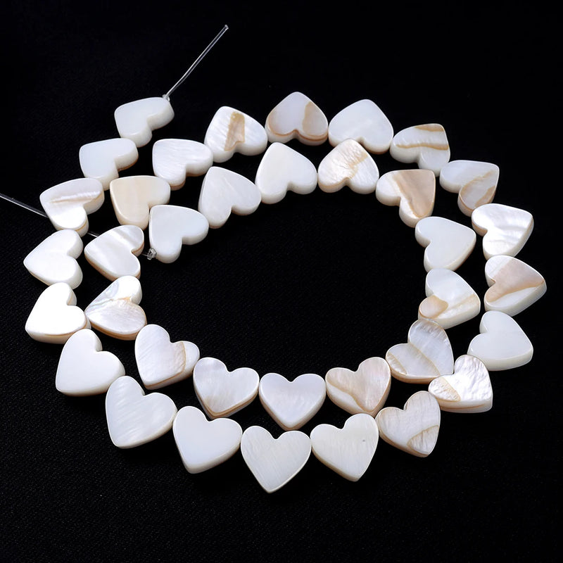 Heart Shell Beads Natural Mother Of Pearl Loose Spacer Bead Jewelry Making