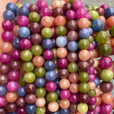 Round Tourmaline Chalcedony Stone Beads Strand 15''