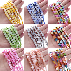 Multicolor Natural Shell Beads Mother Of Pearl Heart Spacer Beads