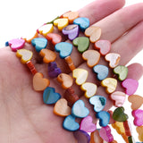 Multicolor Natural Shell Beads Mother Of Pearl Heart Spacer Beads