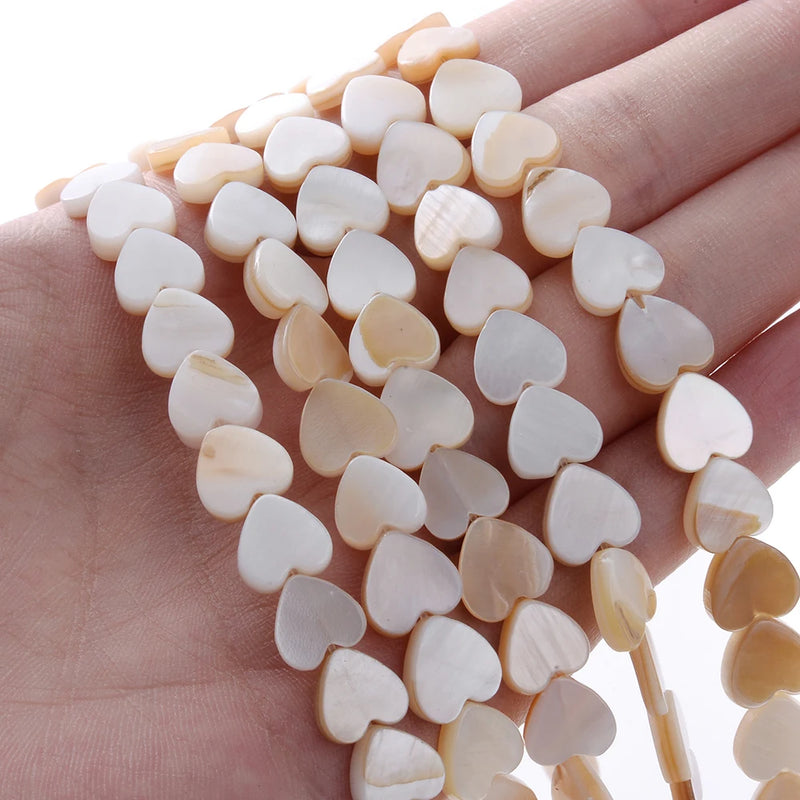 Multicolor Natural Shell Beads Mother Of Pearl Heart Spacer Beads