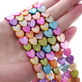 Multicolor Natural Shell Beads Mother Of Pearl Heart Spacer Beads