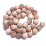Matte Sunstone Stone Beads Round 15''/Strand