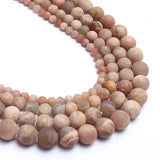 Matte Sunstone Stone Beads Round 15''/Strand