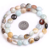 Natural Amazonite Coin Beads 15 inch Strand for DIY Jewelry Making