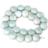 Natural Amazonite Coin Beads 15 inch Strand for DIY Jewelry Making