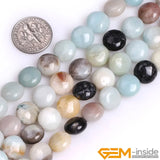 Natural Amazonite Coin Beads 15 inch Strand for DIY Jewelry Making