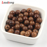 Natural Brown Wood Beads Round Spacer Wooden Pearl Lead-Free Balls Charms