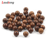 Natural Brown Wood Beads Round Spacer Wooden Pearl Lead-Free Balls Charms