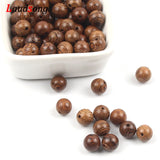 Natural Brown Wood Beads Round Spacer Wooden Pearl Lead-Free Balls Charms