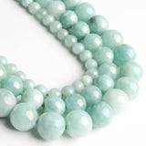 Natural Cyan-Blue Angelite Stone Beads 15' Strand