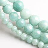 Natural Cyan-Blue Angelite Stone Beads 15' Strand
