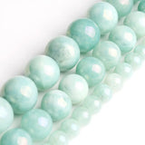 Natural Cyan-Blue Angelite Stone Beads 15' Strand
