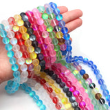 Labradorite Crystal Frost Round Beads 1 Strand