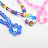 Labradorite Crystal Frost Round Beads 1 Strand