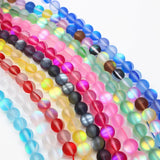 Labradorite Crystal Frost Round Beads 1 Strand