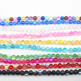 Labradorite Crystal Frost Round Beads 1 Strand