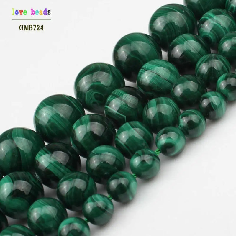 Malachite Beads for Jewelry Making 7.5 Inch Bracelets