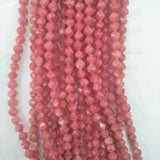 6/8/10/12mm Rhodonite Stone Beads Faceted Loose Rhodochrosite Beads 15'' Strand
