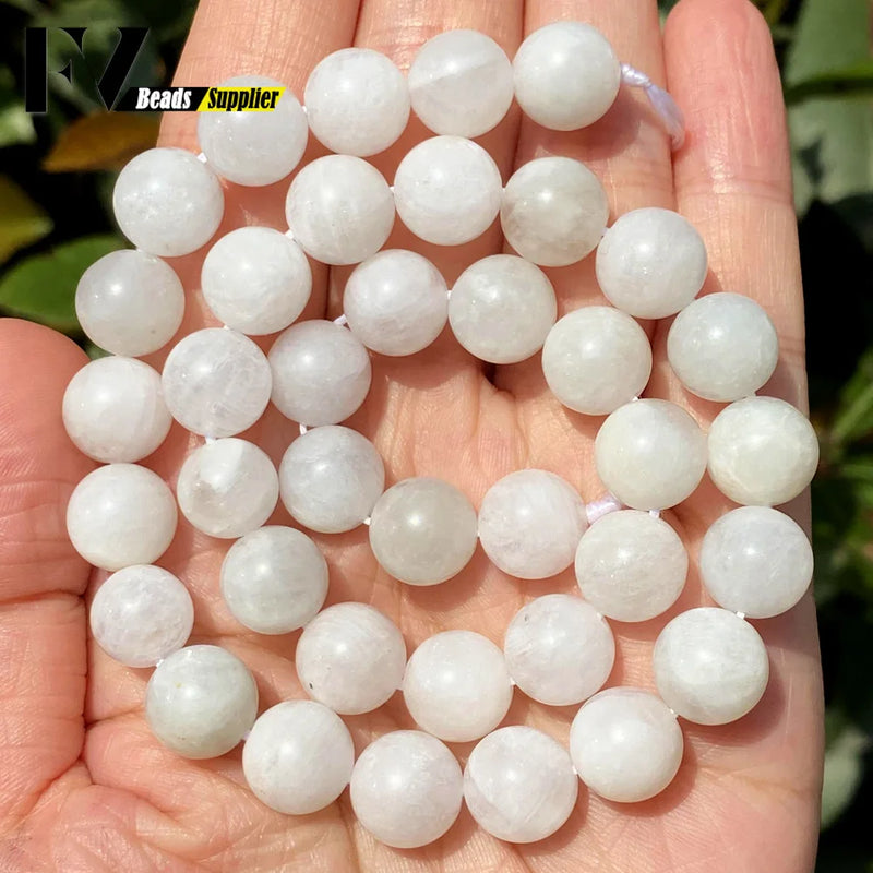 Moonstone Natural Stone Beads 6-12mm Round Spacer Beads for DIY Jewelry Making