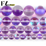 6/8/10/12mm Stone Beads Purple Crystal Spacer Beads Jewelry Making DIY