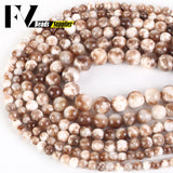 Natural Stone Coffee Persian Jades Round Loose Beads