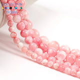Natural Stone Pink Persian Jades Round Spacer Loose Beads 15''