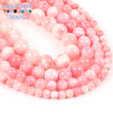 Natural Stone Pink Persian Jades Round Spacer Loose Beads 15''