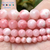 Natural Stone Pink Persian Jades Round Spacer Loose Beads 15''