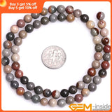 Natural Stone Polychrome Jaspers Bead Strand 15 inch DIY Jewelry Beads