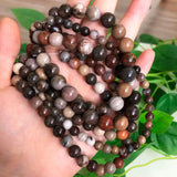 Natural Stone Wooden Petrified Jades Bead Round Loose Beads for Jewelry Making