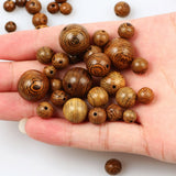 Natural Wood Beads Brown Round Spacer Balls Charms DIY Jewelry Making