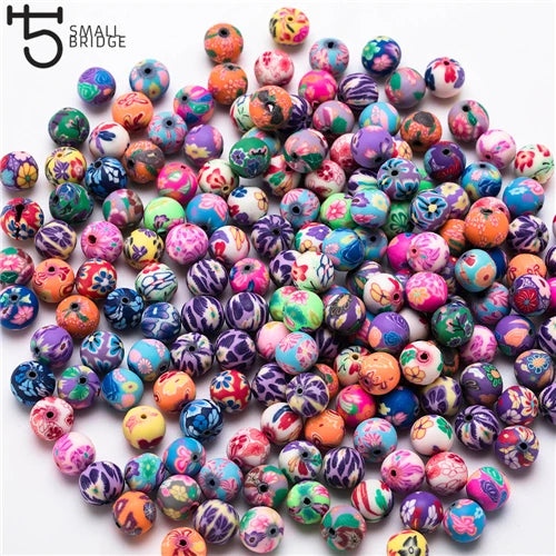 6-12mm Round Polymer Clay Beads Girl Diy Jewelry Bracelet Pearls C101