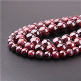 6/8/10/12mm Garnet Round Stone Beads for DIY Jewelry Making